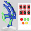 Arc lance-balles bleu souples bleu et vert pour enfants avec cibles à points et balles colorées