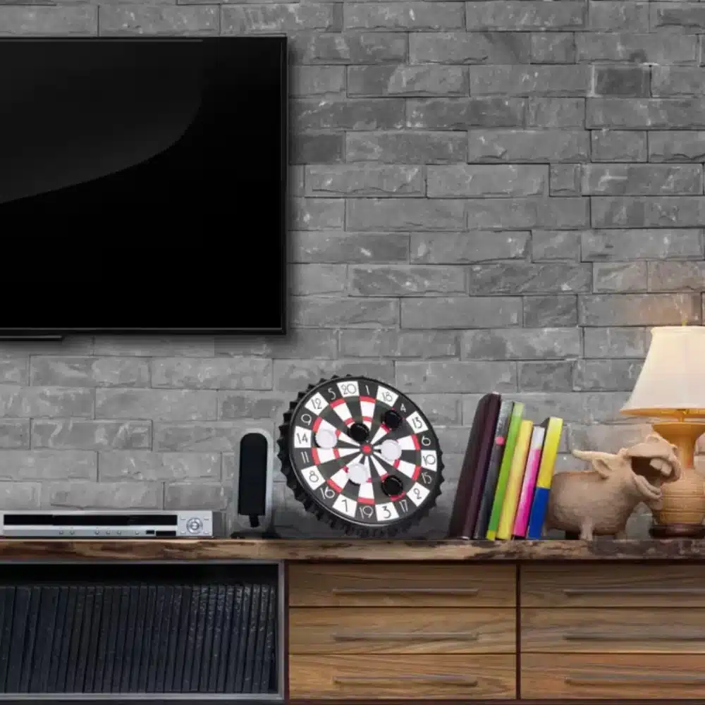 Cible capsules magnétique 25cm avec 6 capsules noir blanc diamètre 3cm vue éclatée dimensions