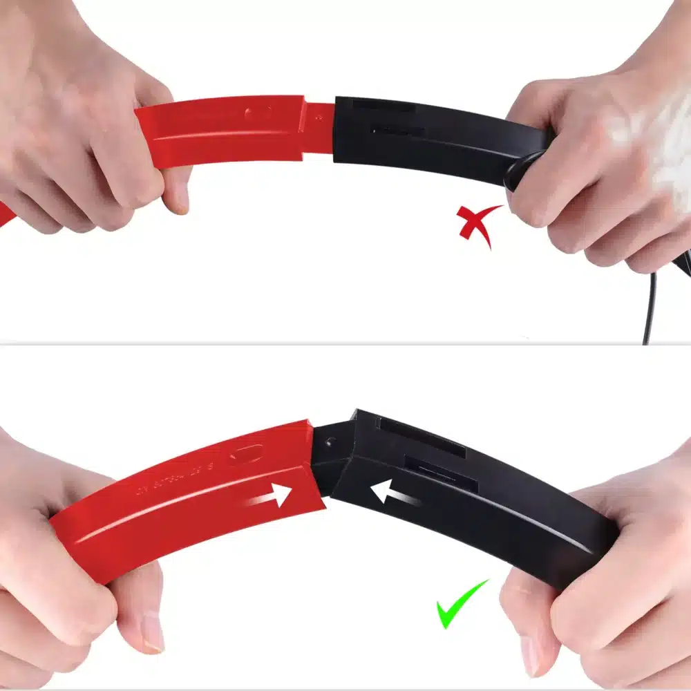 Démonstration du système d'assemblage modulaire des segments d'éclairage LED noir et rouge