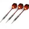 Ensemble de 3 fléchettes professionnelles 24g avec pointes acier, arbres aluminium et vols rouge dégradé avec effet lumineux