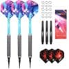 Kit fléchettes CYEELIFE 16g soft tip noir cyan ailettes gradient rose bleu tiges joints métal accessoires