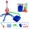 Lance-fusée à pompe 3 fusées coloré pour enfants avec fusées aérodynamiques à propulsion par pression d'air