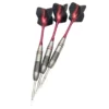 Lot de 3 fléchettes acier inoxydable 24g avec ailettes aurore rouge et tiges aluminium