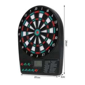 Cible de fléchettes électronique noire avec écran LCD et comptage automatique des points
