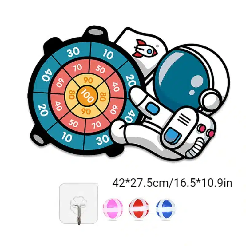 Cible astronaute éducative Montessori avec zones de points pour apprentissage mathématique enfant