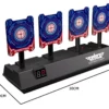 Cible électronique portable, 3 cibles colorées rebondissantes avec score LED automatique.