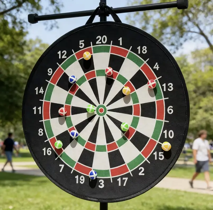 cible-flechettes-xl-74-cm-noir-blanc-lot-16-balles-scratch-famille-2