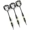 Lot de 3 fléchettes souples professionnelles noires 18g avec fûts en laiton et ailettes réfléchissantes