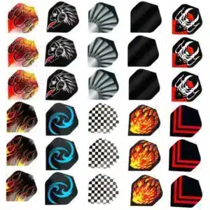 Lot de 60 ailettes de fléchettes standard en PVC avec motifs variés et colorés