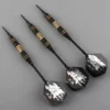 Lot de 3 fléchettes souples professionnelles noires 18g avec fûts en laiton et ailettes réfléchissantes