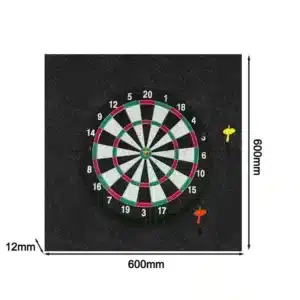 Protecteur mural pliable en feutre noir mat pour planche à fléchettes, installation facile.