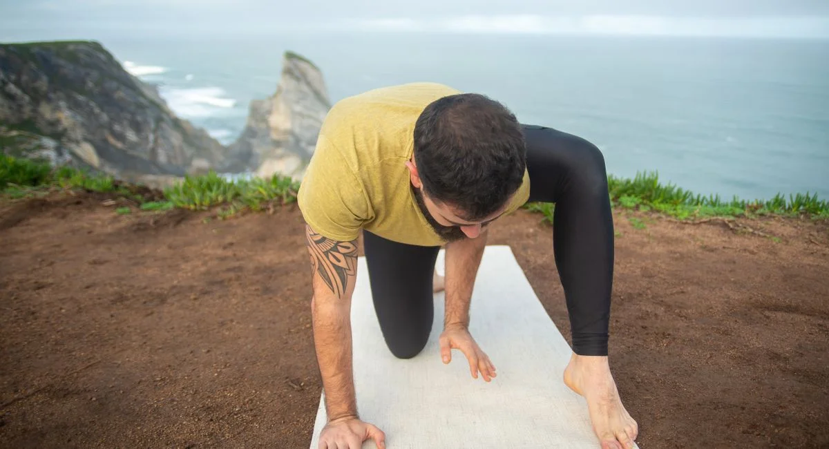 Illustration, tapis de yoga de voyage
